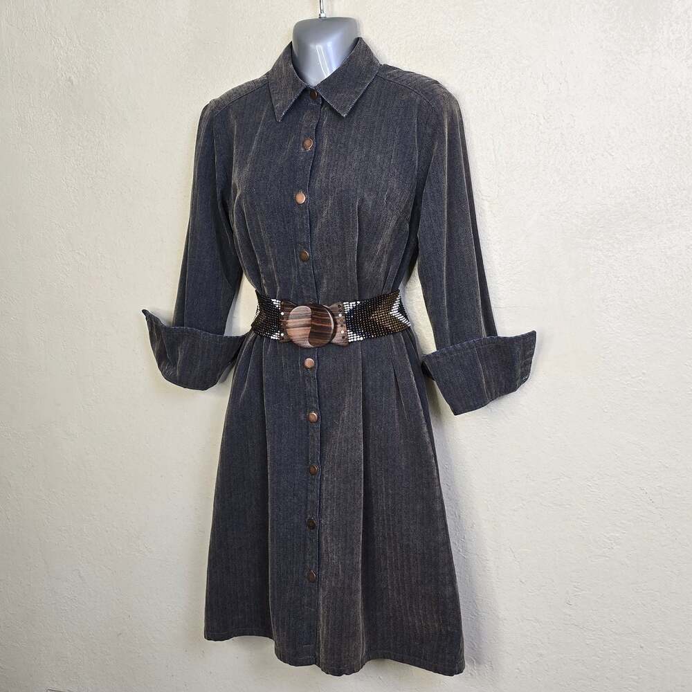 Faded Glory 1972 Special Edition Herringbone Corduroy Shirtdress Size M - Picture 3 of 8